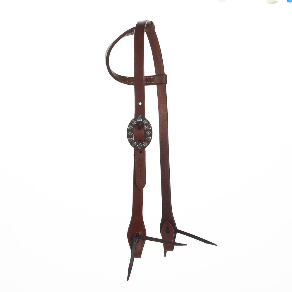 WD-SEHO-16 Heavy Oil Harness Leather Card Suite Single Buckle Single Ear Headstall