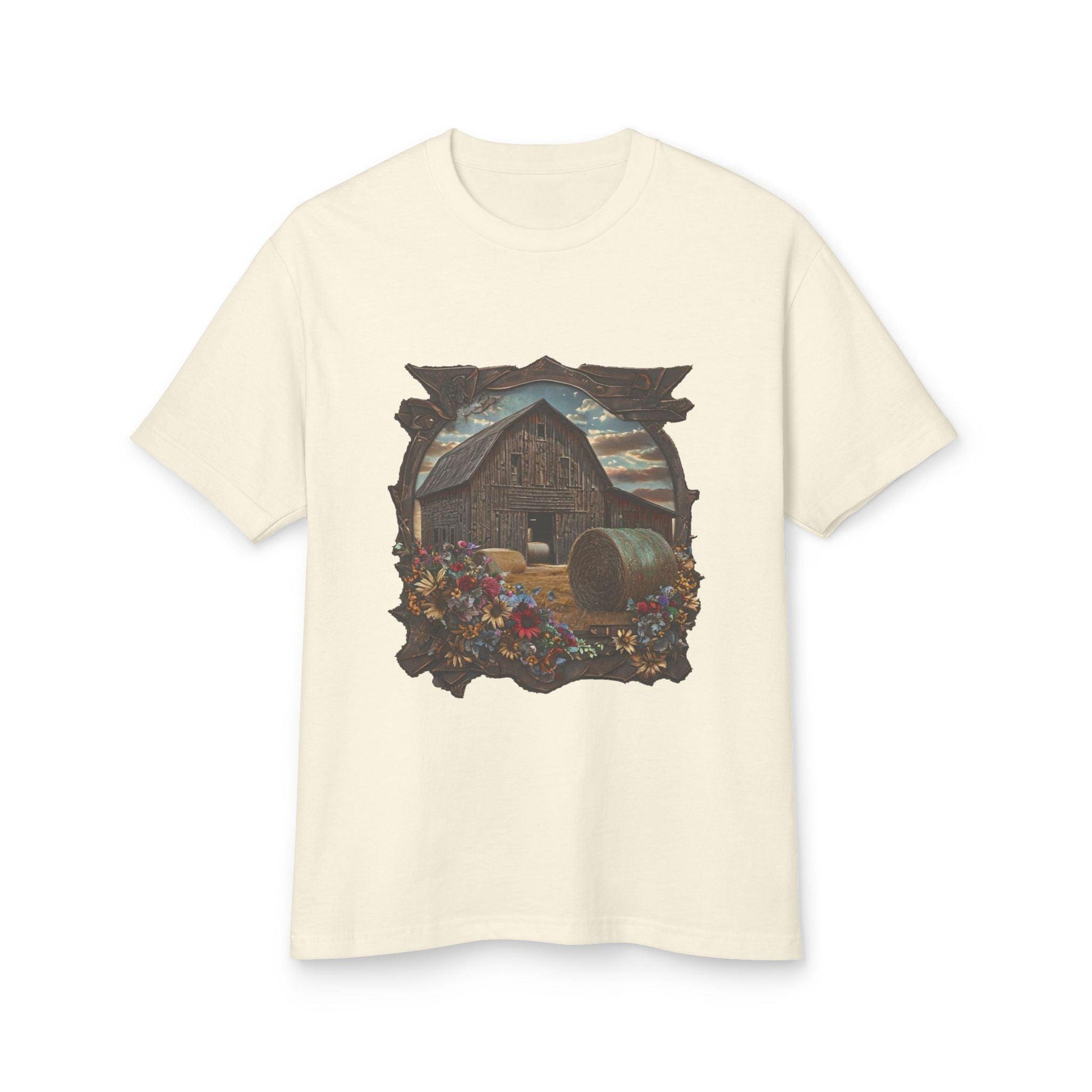 Weathered Barn and Wildflowers Tee