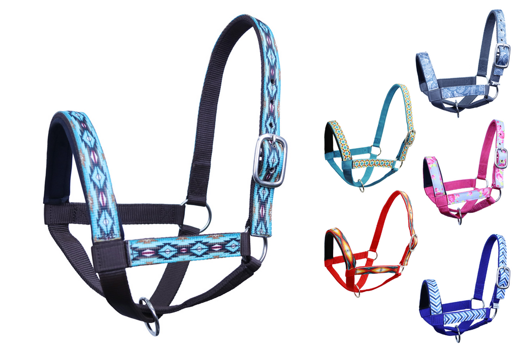 Derby Originals Patterned Double Layer Nylon Figure-8 Cattle Halters - 6 Month Warranty