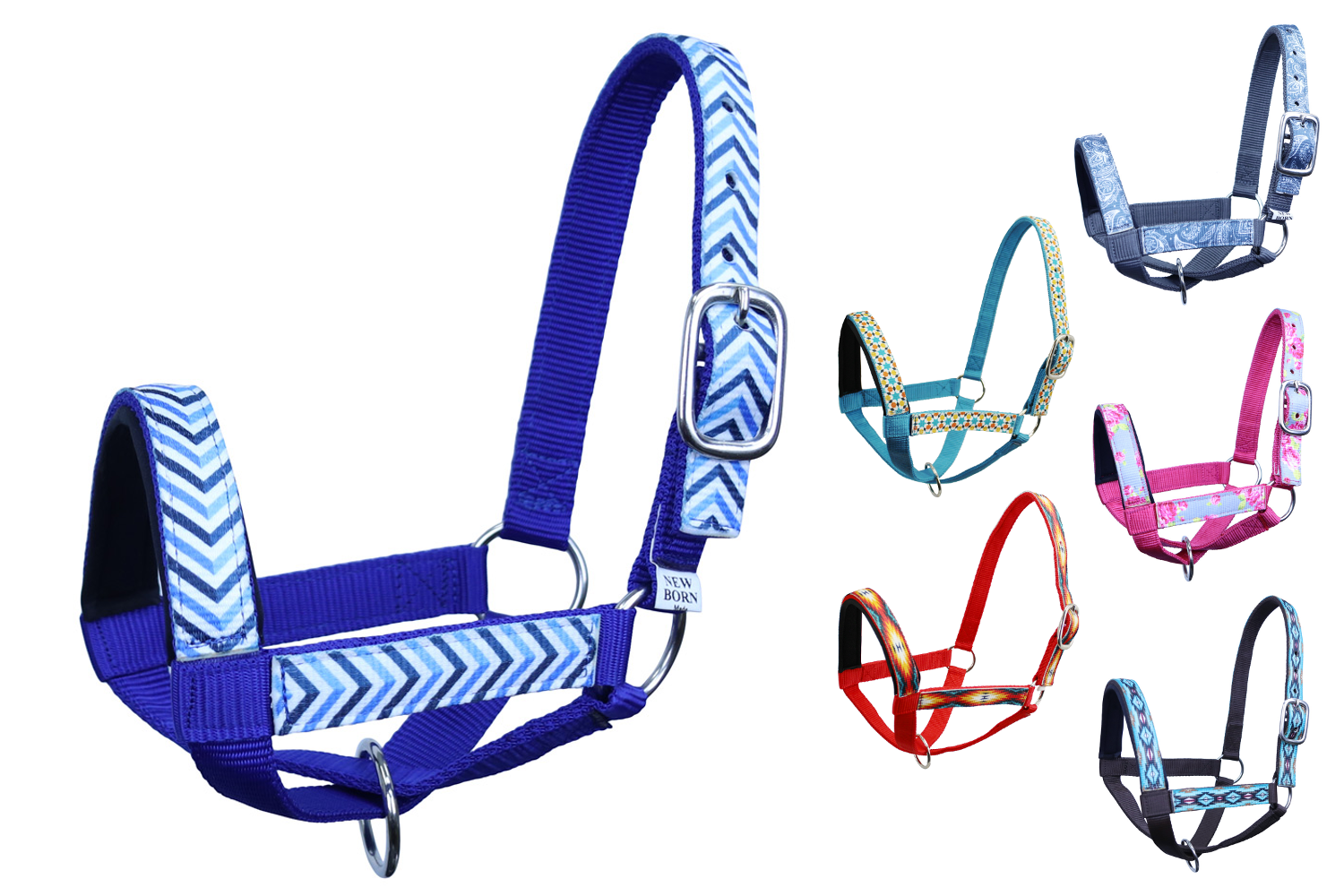 Derby Originals Patterned Double Layer Nylon Figure-8 Cattle Halters - 6 Month Warranty
