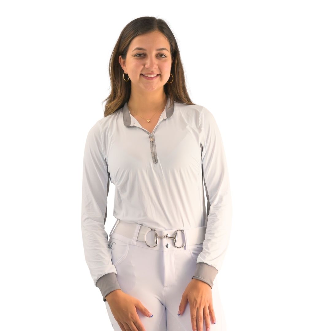 Cool and Comfortable White Sun Shirt with Glitter Bars