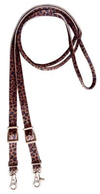 3/4" x 8ft Cheetah nylon contest rein with scissor snap end.