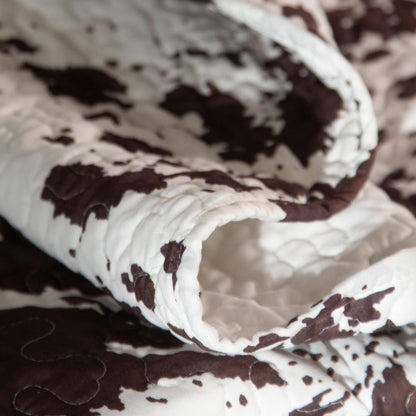 Wrangler Cowhide Print Quilt Set – Rustic Western Bedding in Twin, Queen & King Sizes