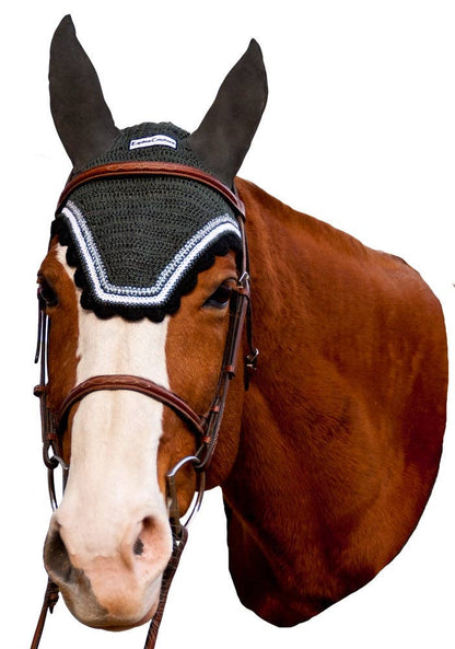 Equine Couture Fly Bonnet with Silver Lurex & Contrast Color