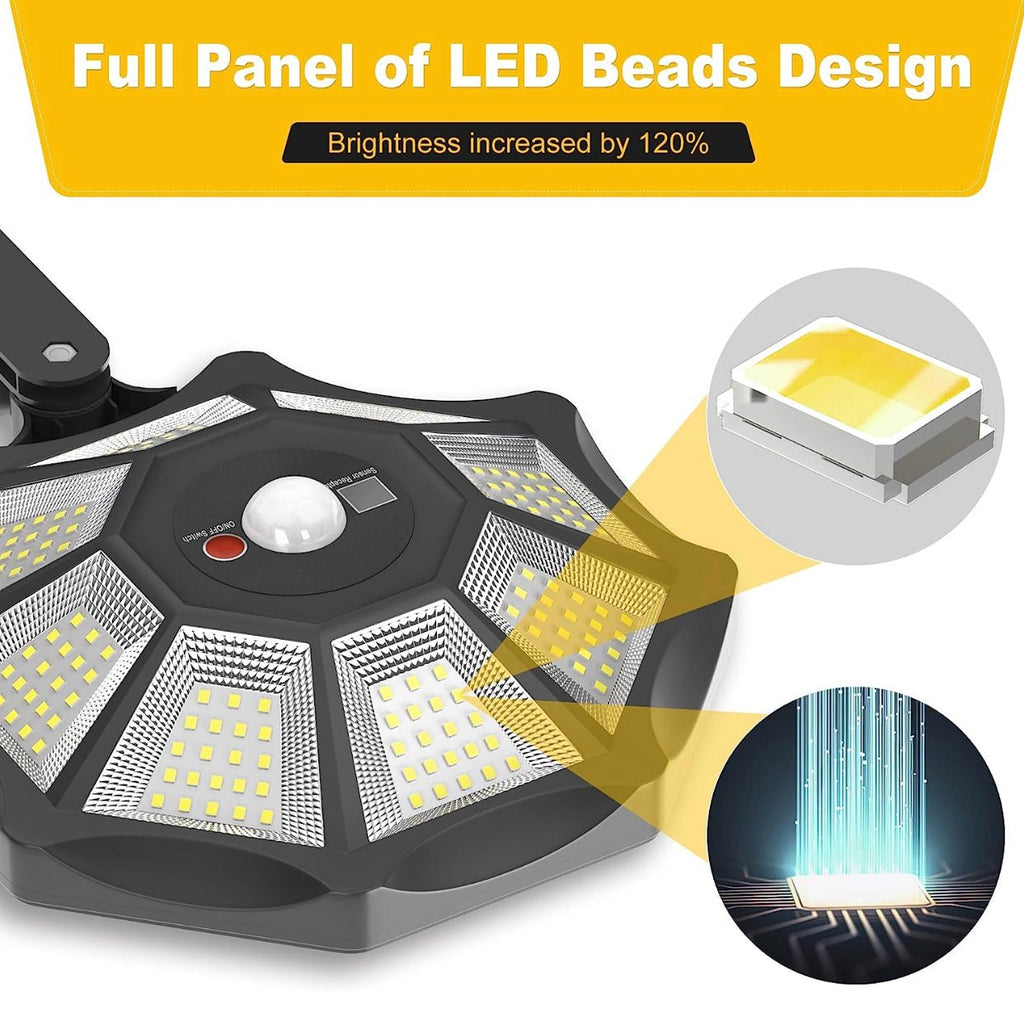 2 Pack SmartYard 300W Solar Street Light 168LED Dusk to Dawn,6500K with Motion Sensor