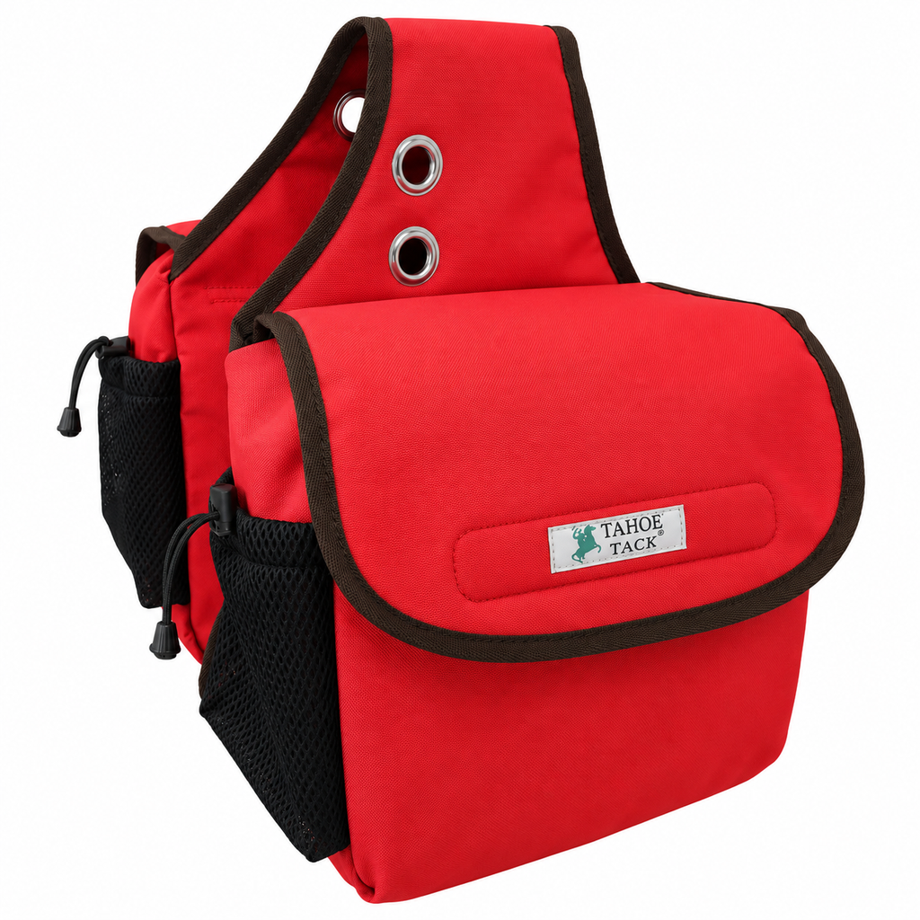 Tahoe Padded Triple Layer 1200D Nylon Saddle Bags For Trail Riding 1 Year Warranty With 2 Pockets For Water Bottles