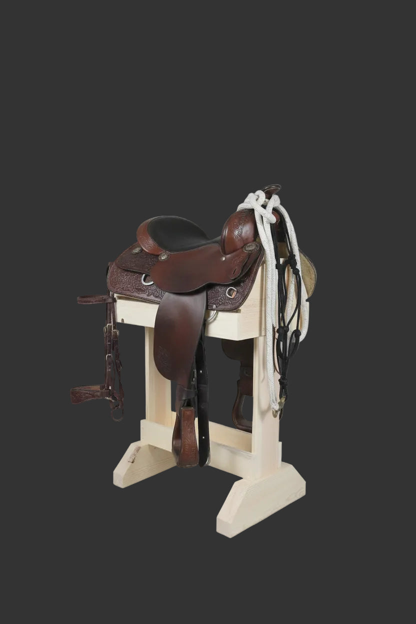 Wooden Saddle Stand / Fits English or Western Saddle/natural finish
