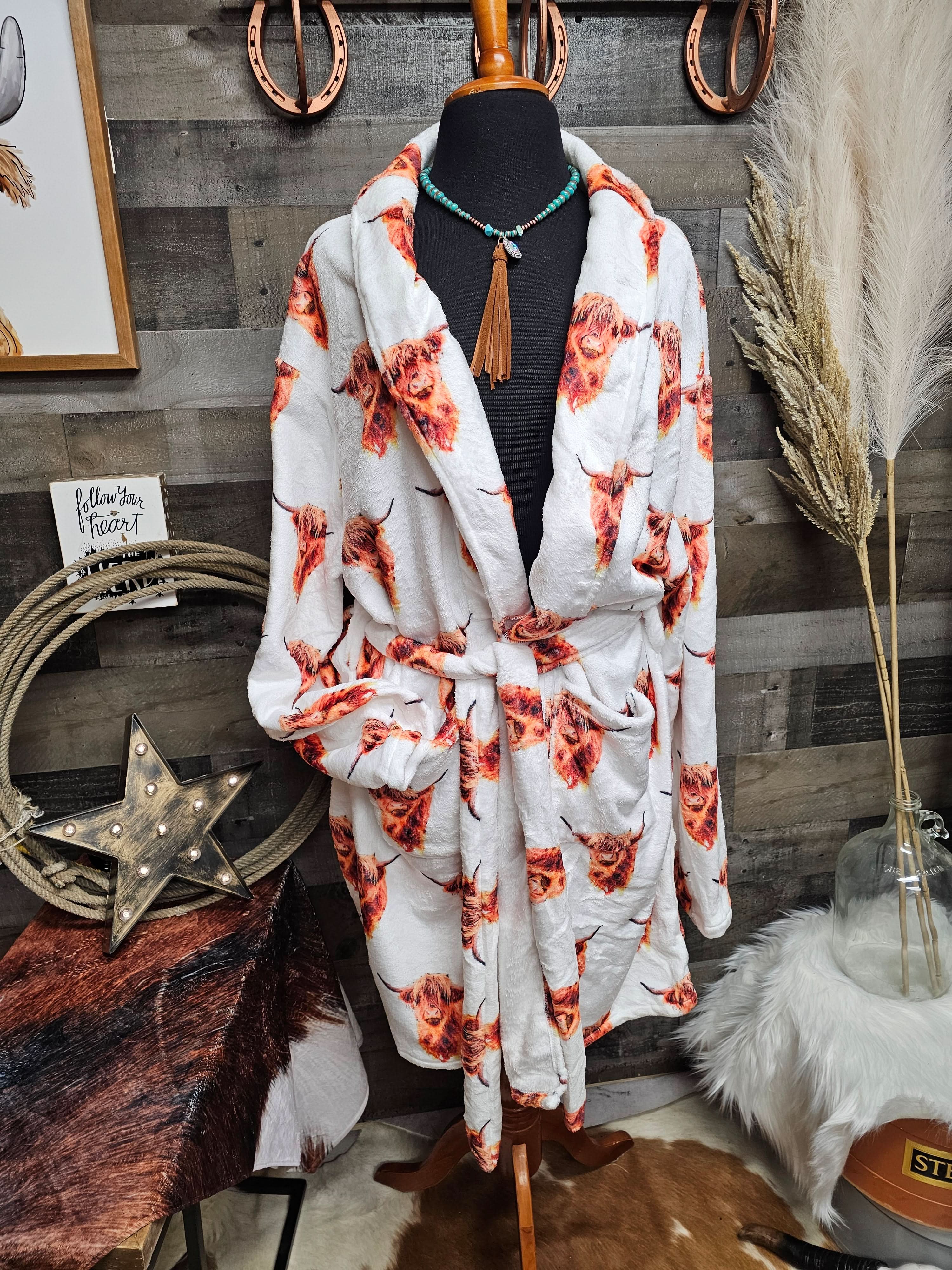 Baha Ranch Highland Cow Women's Western Bath Robe – Burch HIll Tack