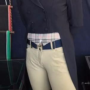 Navy + Silver Elastic Belt
