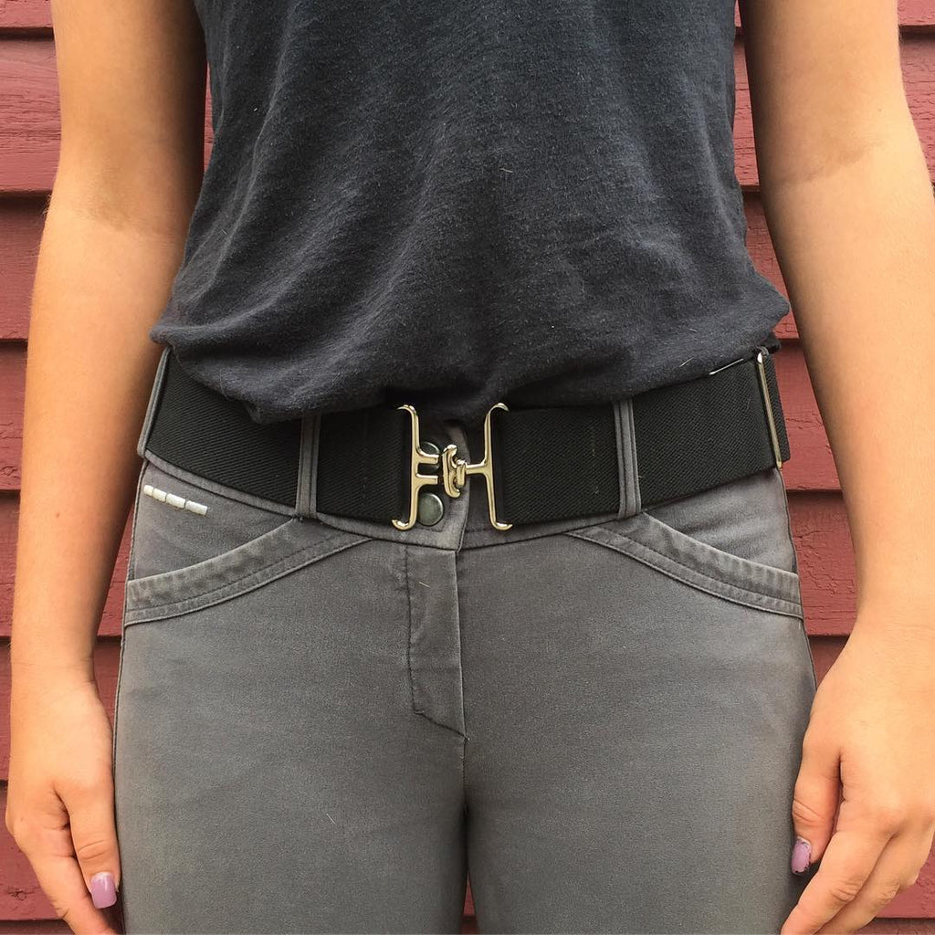 Black + Silver Elastic Belt