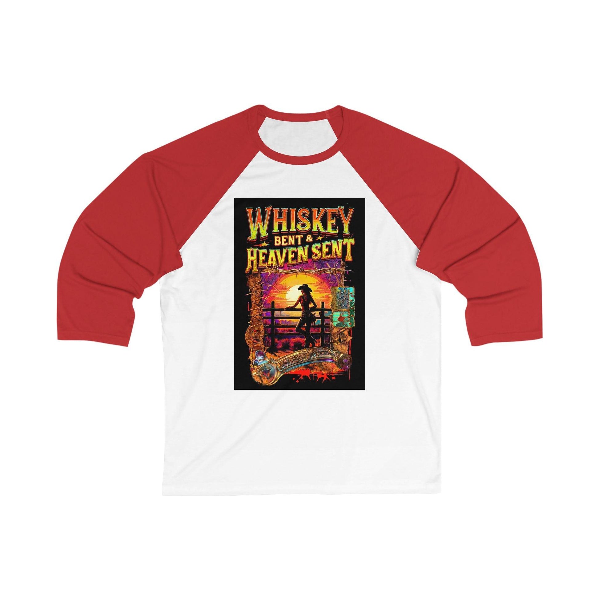 Whiskey Bent and Heaven Sent 3\4 Sleeve Baseball Tee