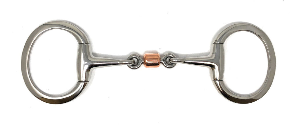 AJ Tack 3-Piece Copper Roller Eggbutt Snaffle Bit