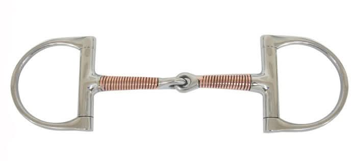 AJ Tack Copper Wire Wrapped Dee Ring Bit