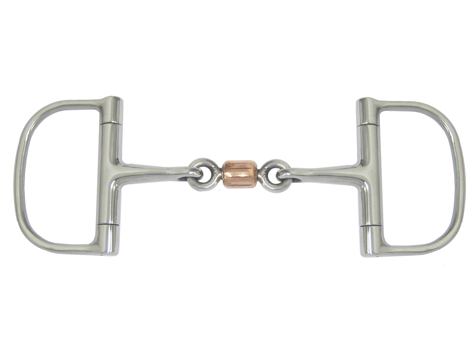AJ Tack 3-Piece Copper Roller Dee Ring Snaffle Bit