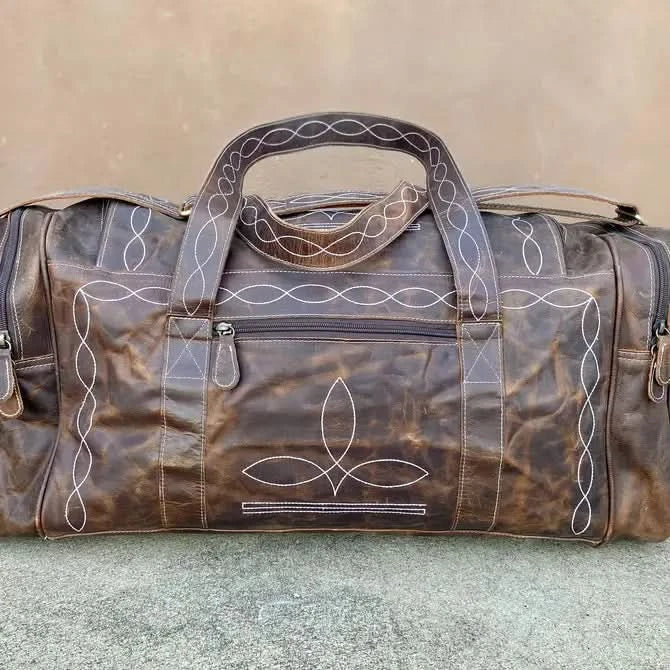 Boot Stitch Duffle Bag Vintage Leather