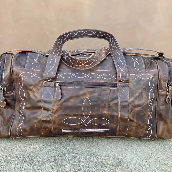 Boot Stitch Duffle Bag Vintage Leather
