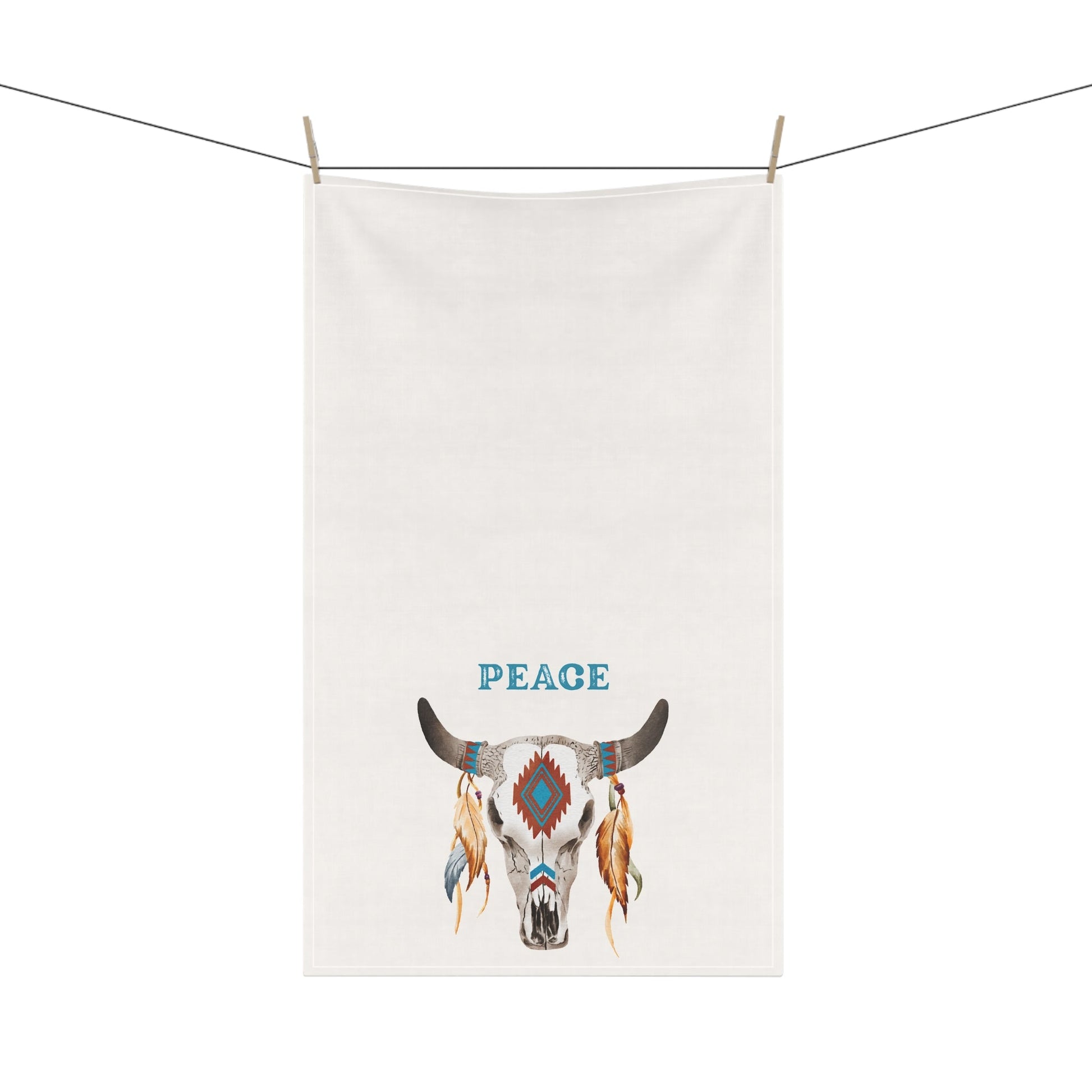Southwestern Colors Peace Tea Towels, Kitchen Linens, Decorative Hand Towels, Home Gift Towels, Housewarming Hostess Gift, House Decor