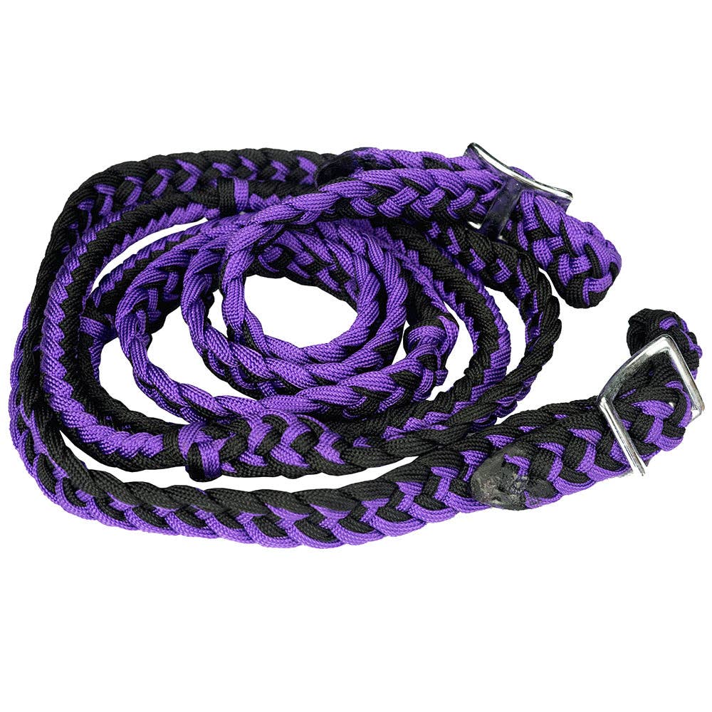 1" 8Ft Braided Poly Barrel Rein Horse Racing Flat Grip Knots