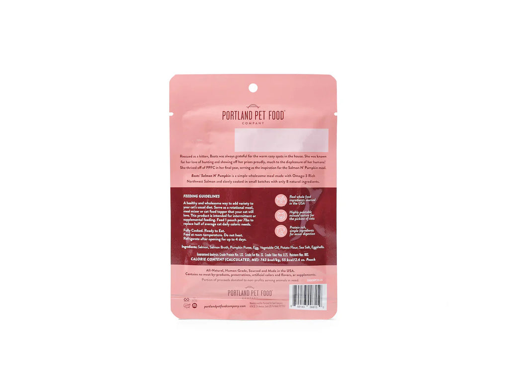 Portland Cat Grain Free Boot's Salmon & Pumpkin (2.8oz)