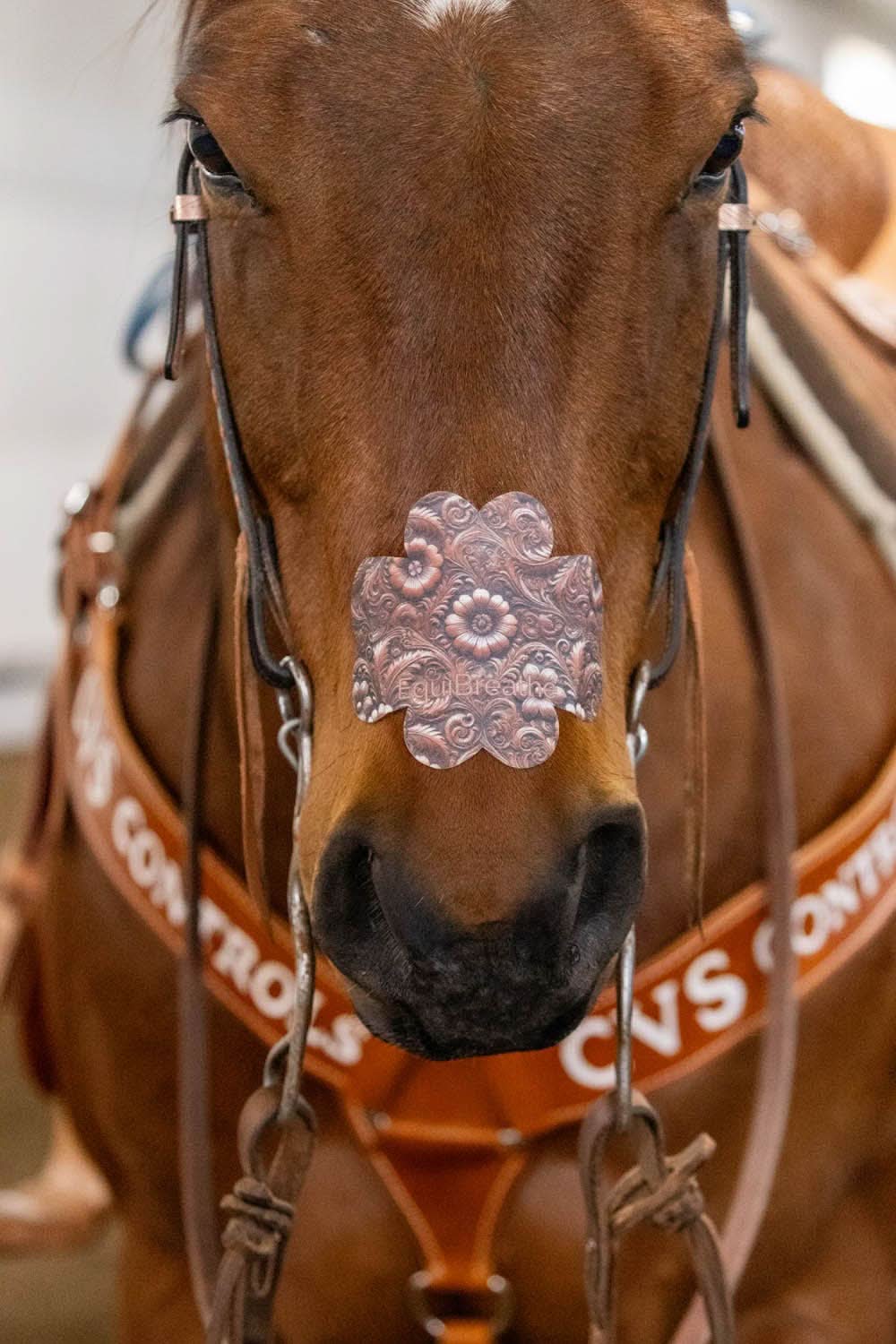 EquiBreathe™ Equine Nasal Patch - Tooled Leather