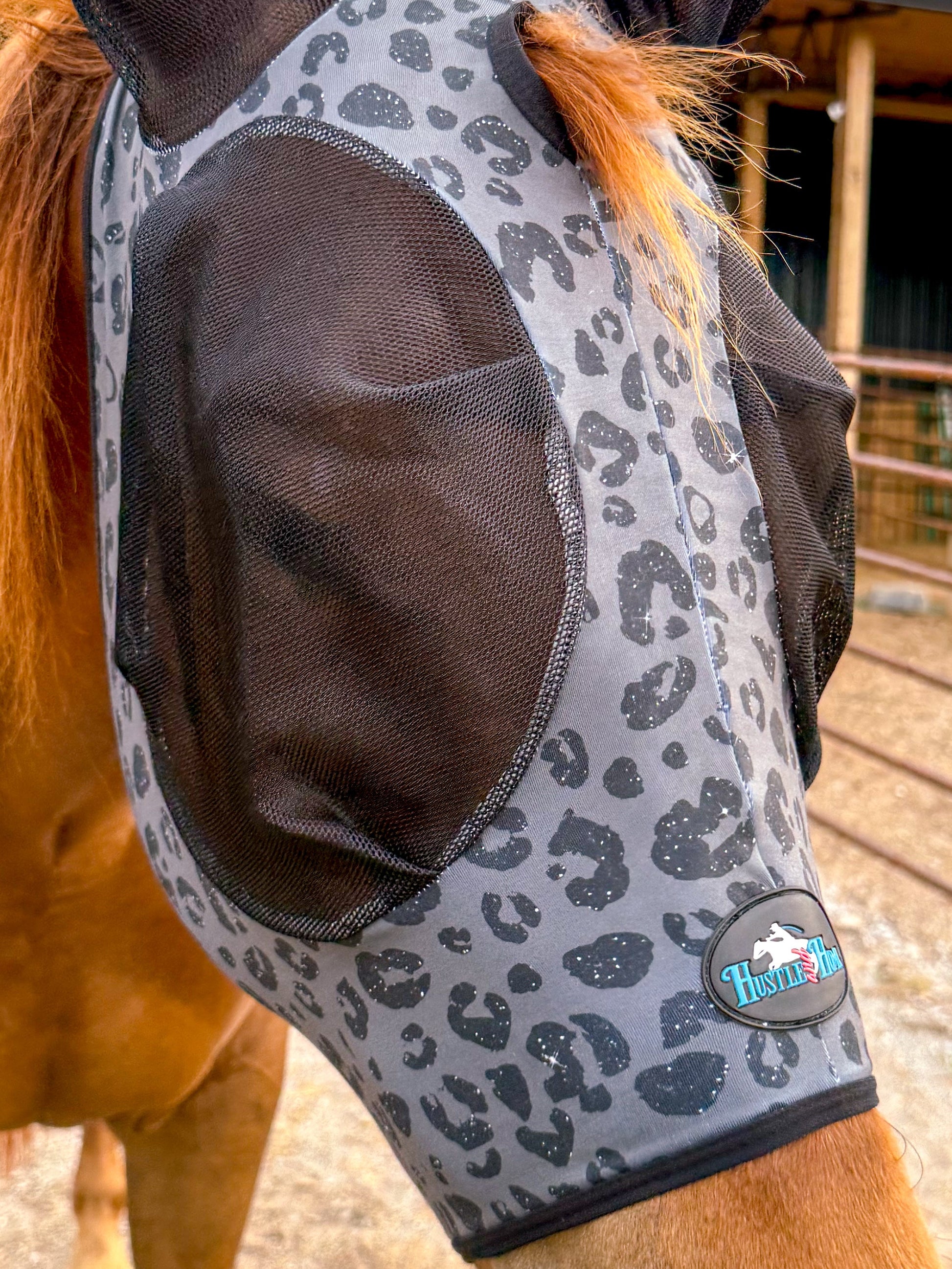 Black Leopard Fly Mask