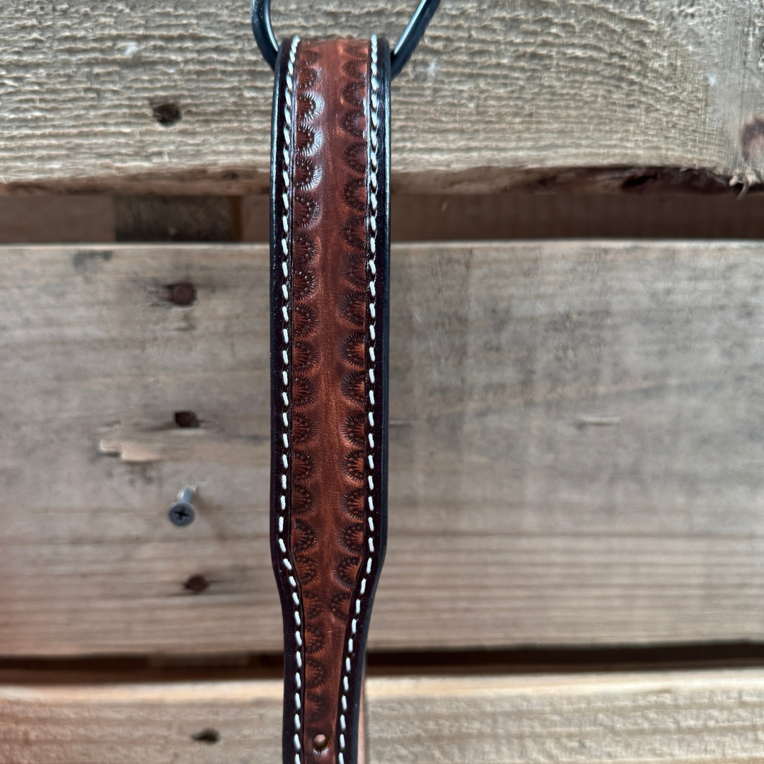 Seafoam Flower Power Tooled Lariat & Leather Combo Halter