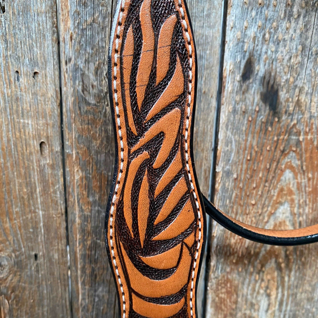 Two Tone Zebra Striped Browband Headstall/Bridle #241931