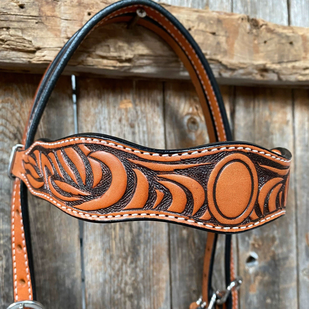 Two Tone Zebra Striped Browband Headstall/Bridle #241931