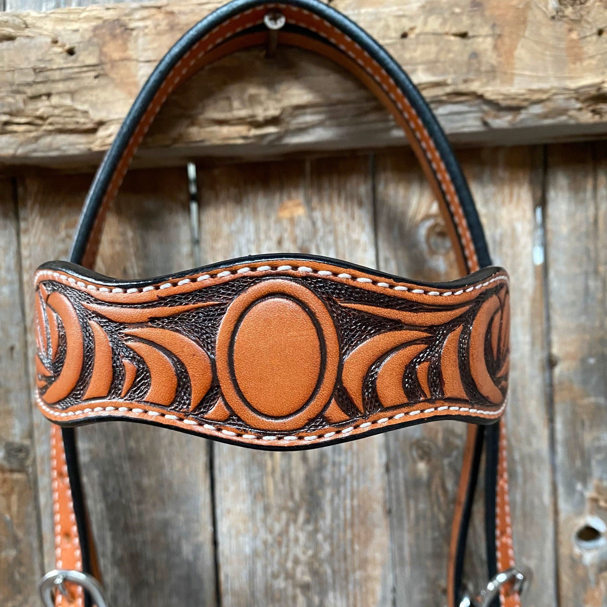 Two Tone Zebra Striped Browband Headstall/Bridle #241931