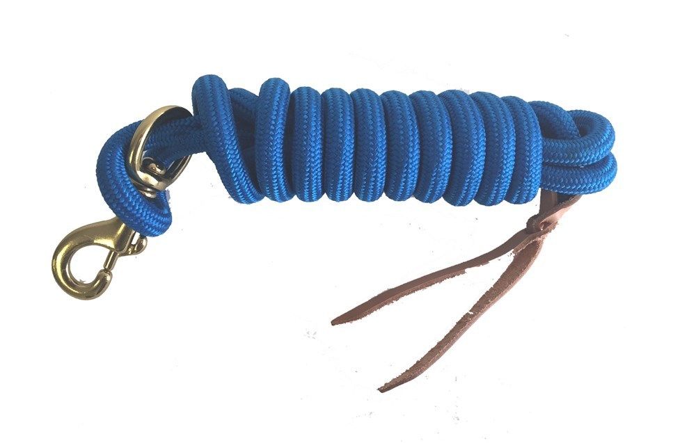 AJ Tack 9 Foot Nylon Lead Rope with Leather Popper
