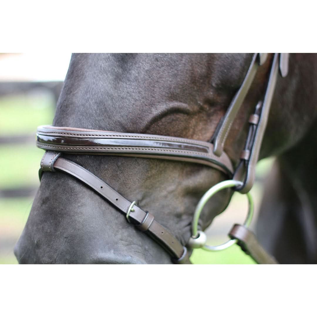 Henri de Rivel Pro Piaffe Mono Crown Bridle with Flash Noseband with Patent Leather