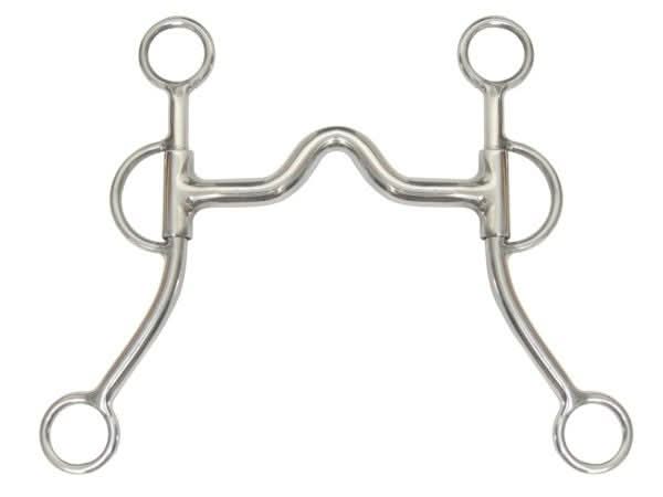 AJ Tack Double Rein Long Shank Medium Port Bit