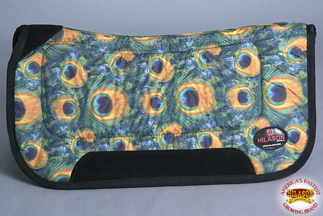 32X32 Peacock Hilason Equi Lok Elite Series Trail Horse Saddle Pad Made In Usa