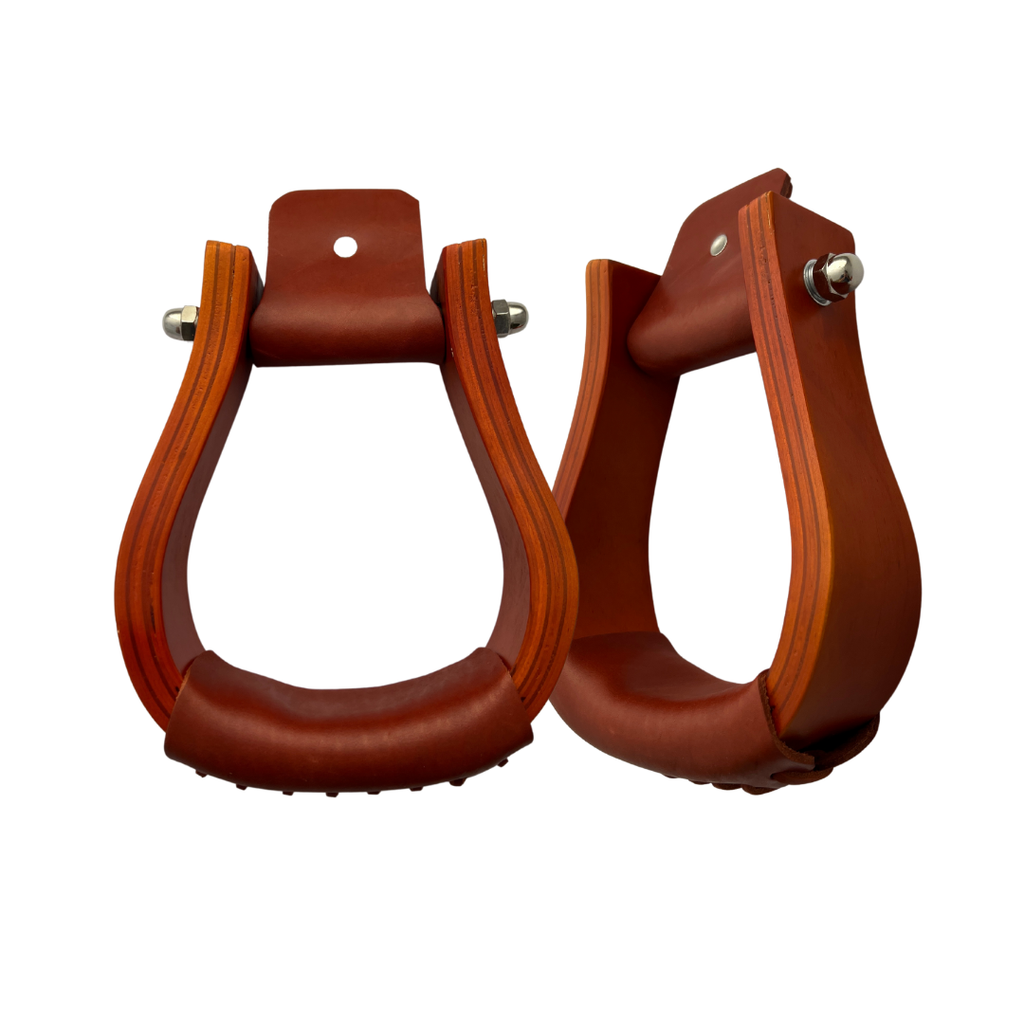 AJ Tack Stained Wood Bell Stirrup