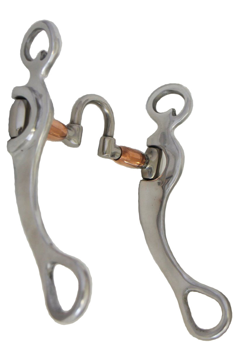 AJ Tack Aluminum Cheek Correction Bit with Swivel Port & Copper Rollers