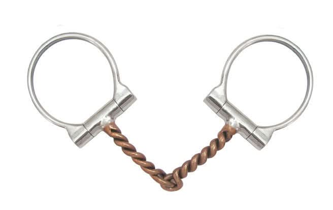 AJ Tack Offset Dee Ring Twisted Wire Bit