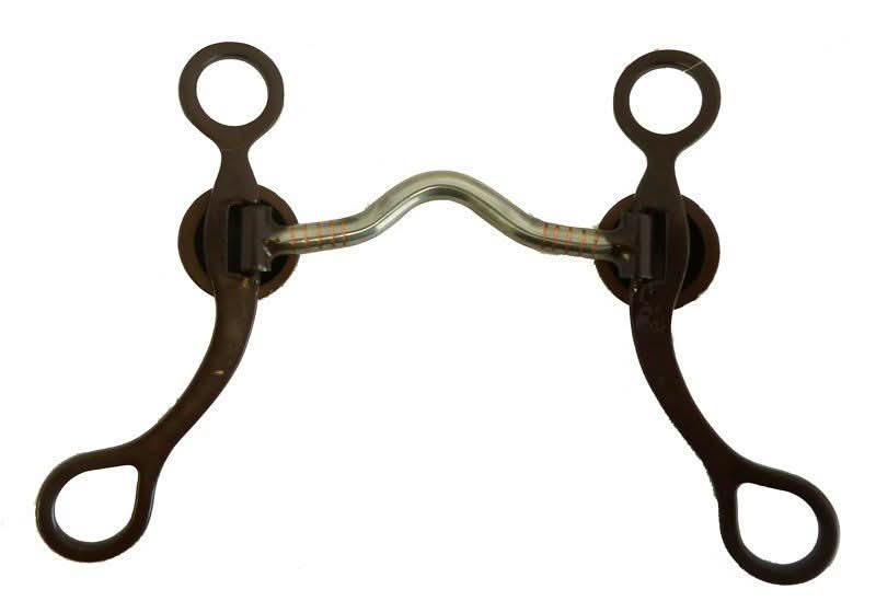 AJ Tack Texas Star Low Port Show Bit Sweet Iron Antique Brown Color Copper Inlay 5"