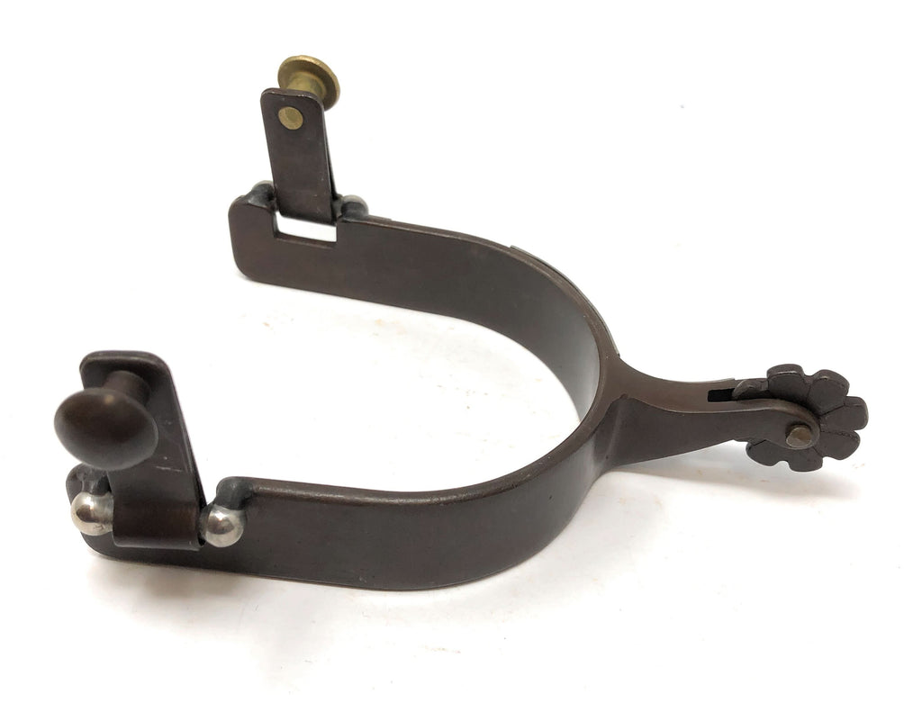 AJ Tack Men's Brown Antique Team Roping Offset Spurs