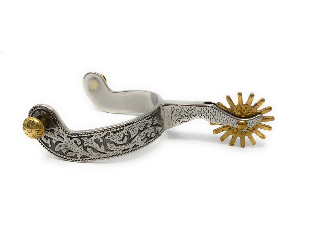AJ Tack Men's Gal Leg Engraved Spurs