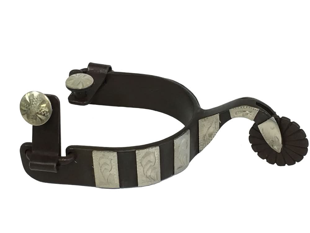 AJ Tack Men's Swan Shank Antique Brown Spurs