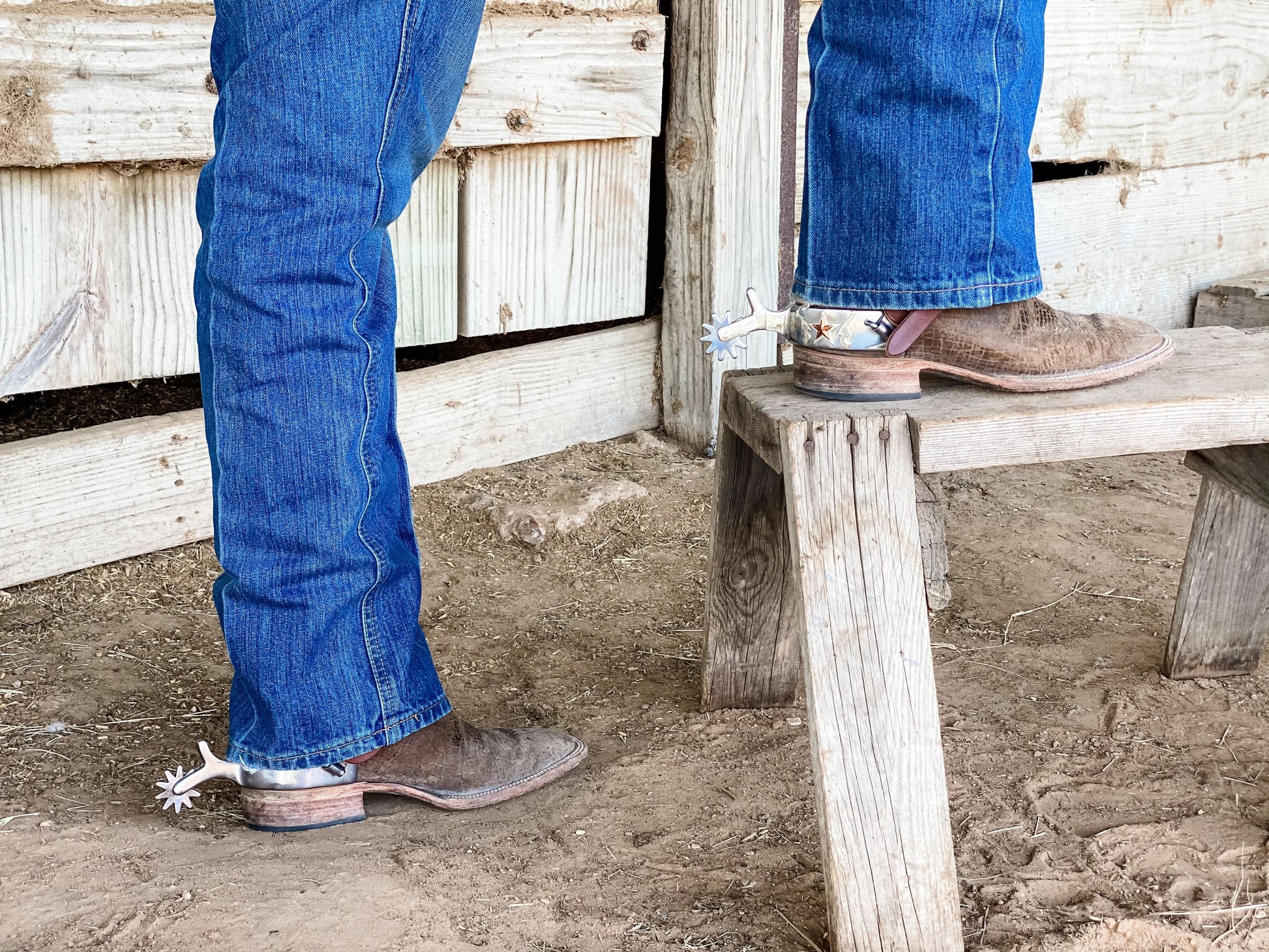 AJ Tack Men's Stainless Steel Stars and Double Shooter Spurs