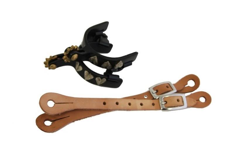 AJ Tack Baby Three Hearts Spurs & Spur Straps