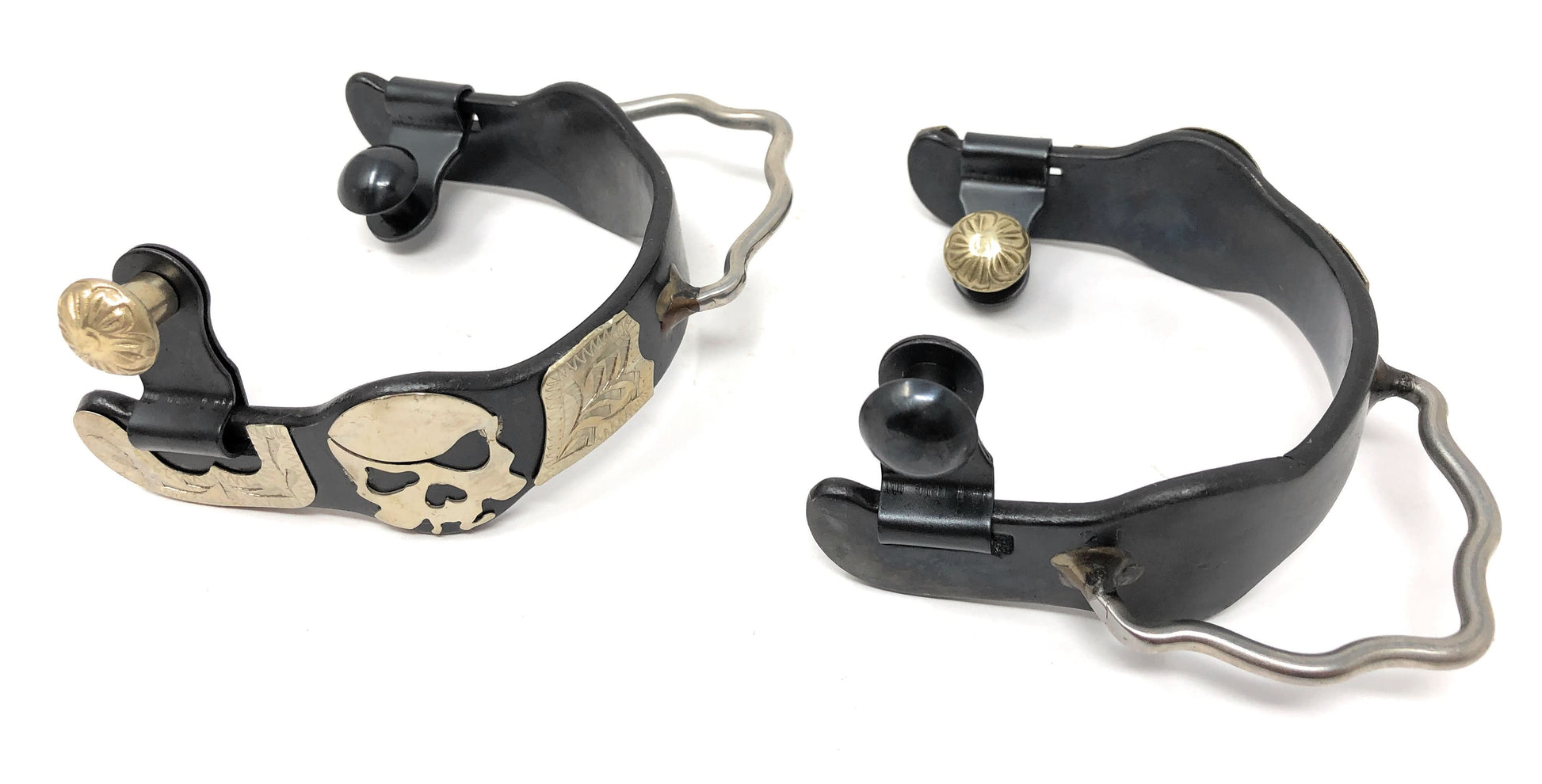 AJ Tack Men's Antique Brown Pirate Skull Bumper Spurs