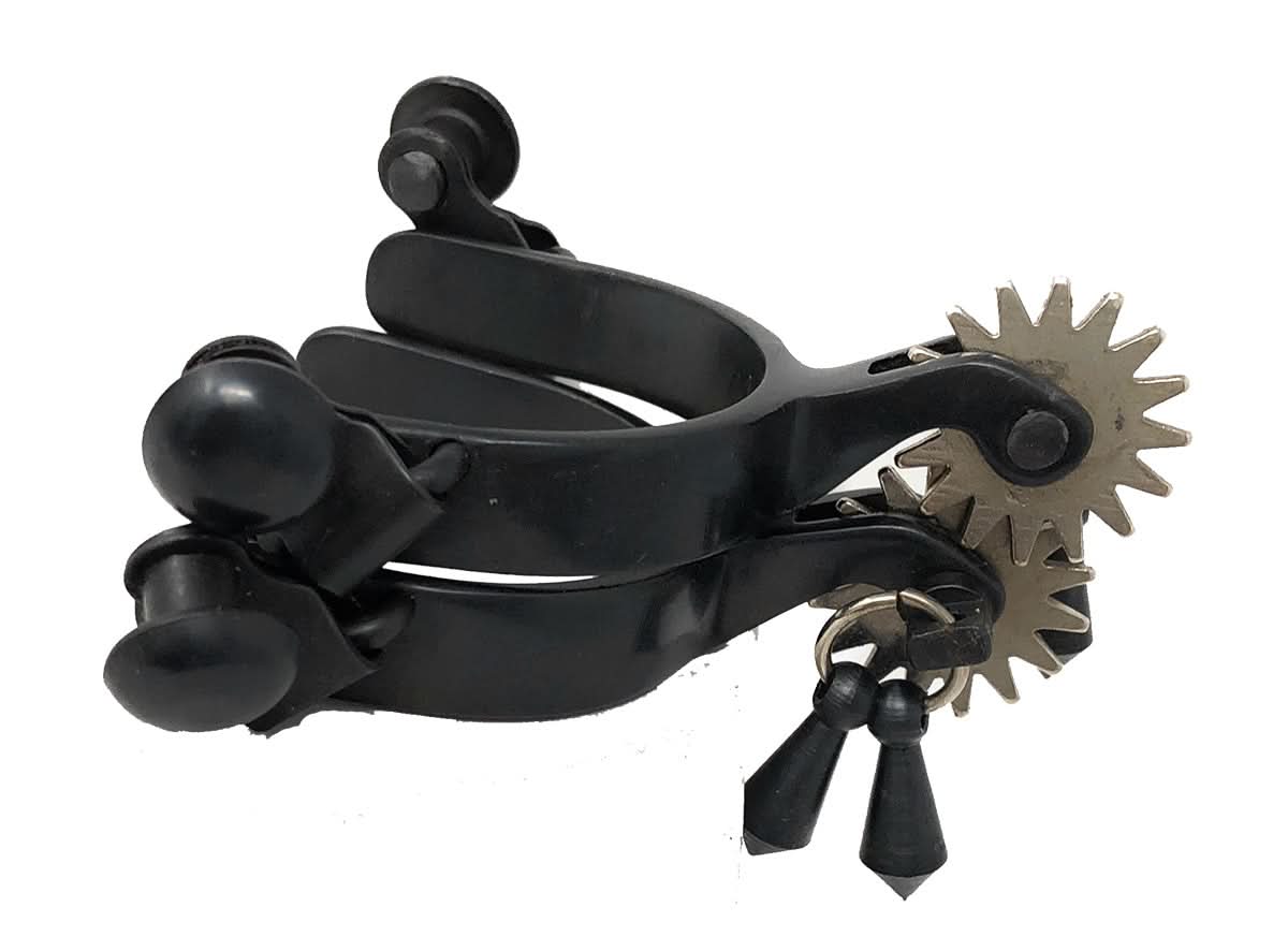 AJ Tack Baby Black Steel Spurs