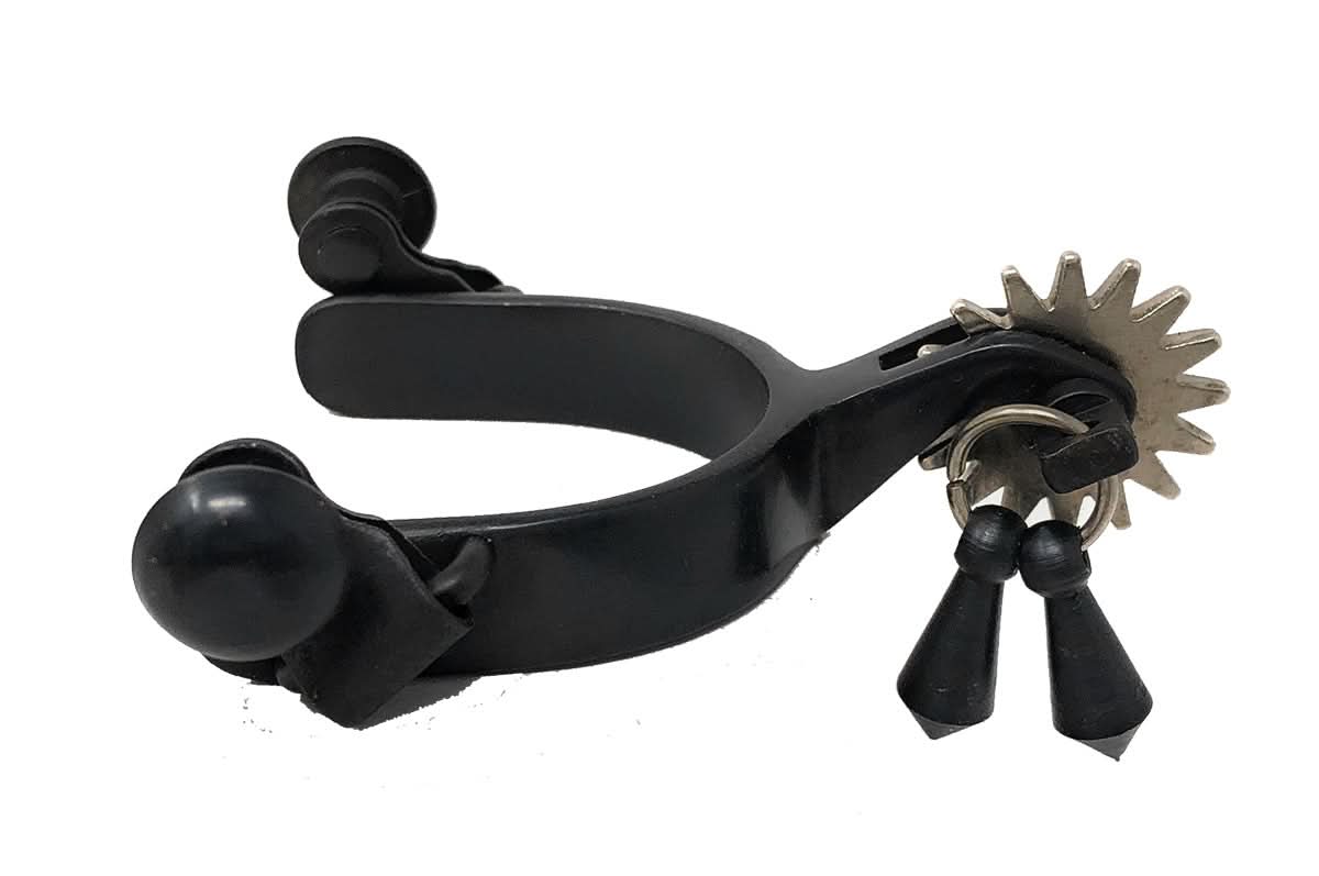 AJ Tack Baby Black Steel Spurs