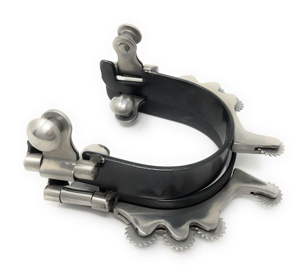 AJ Tack Men's Black Horizontal Rowels Bumper Spurs