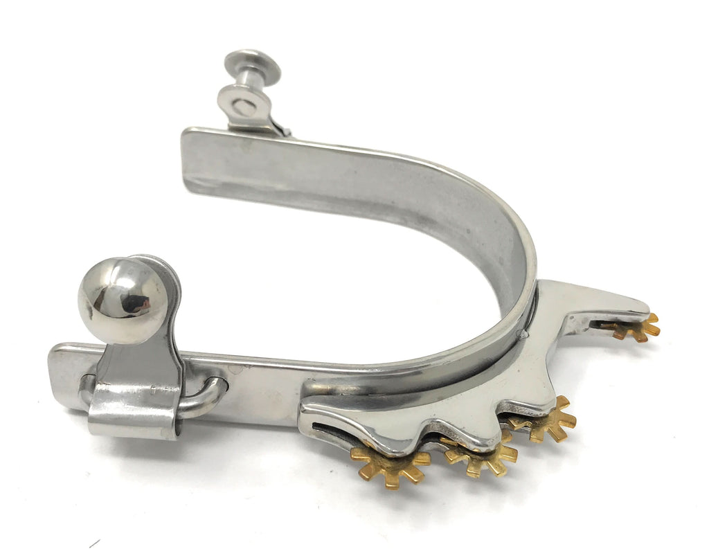 AJ Tack Youth Horizontal Brass Rowel Bumper Spurs