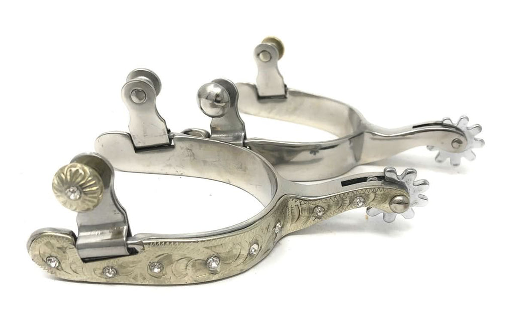 AJ Tack Ladies Stainless Steel Rhinestone Show Spurs