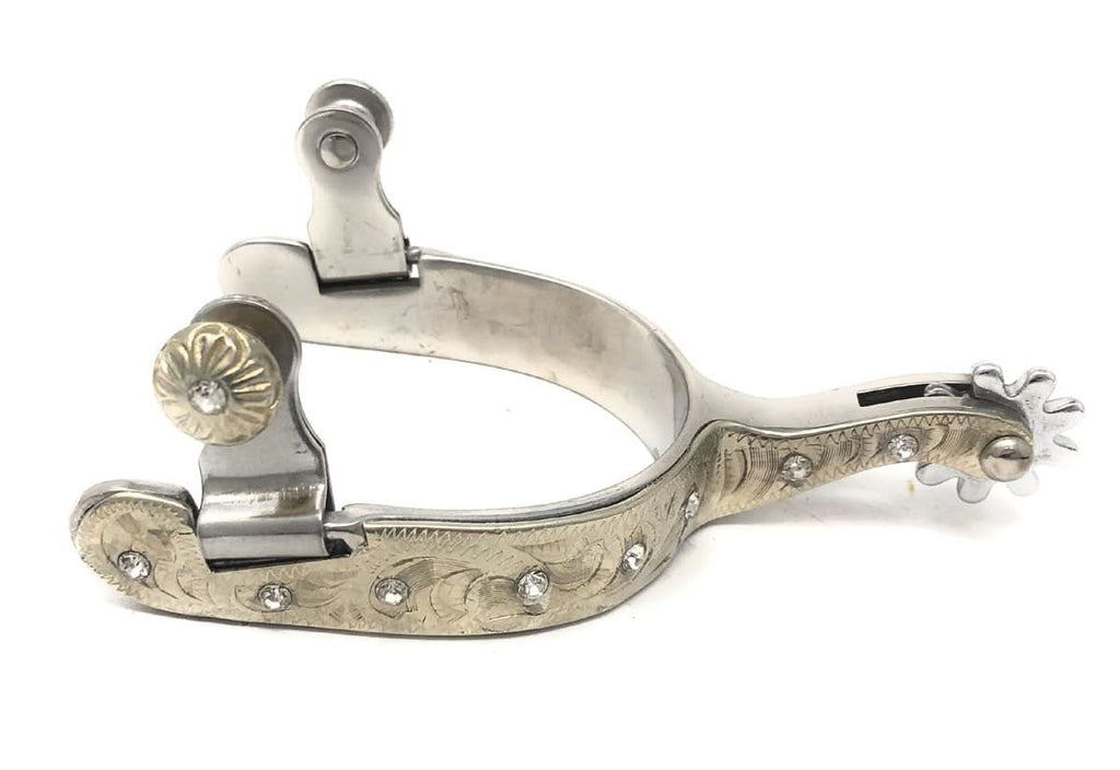 AJ Tack Ladies Stainless Steel Rhinestone Show Spurs