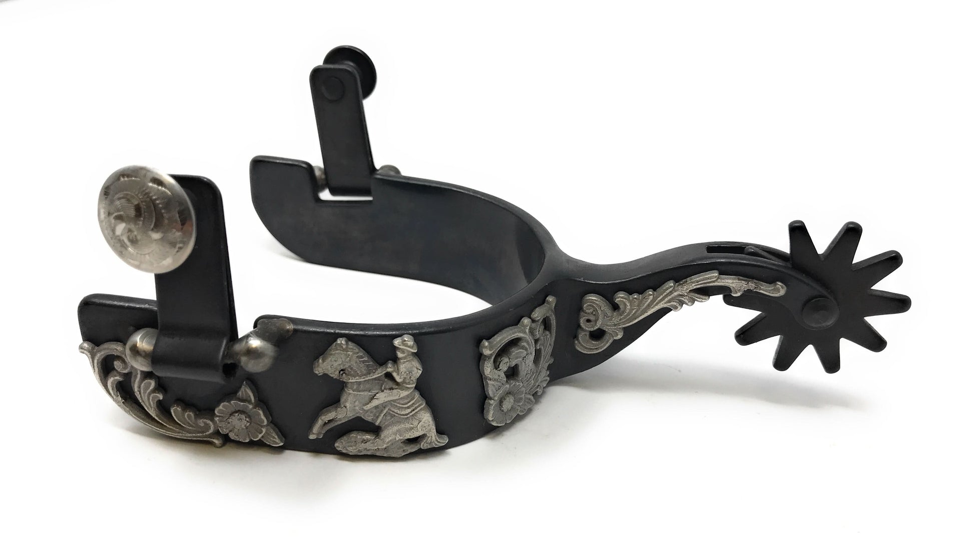 AJ Tack Men's Black Steel Reining Horse Spurs